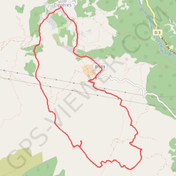 Trace GPS Circuit de Cipières, itinéraire, parcours