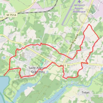 Trace GPS Saint Aignan de Grandlieu, itinéraire, parcours