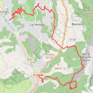 Trace GPS Blausasc, itinéraire, parcours