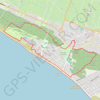 Trace GPS Côte de Lumière, Saint Jean-de-Monts, itinéraire, parcours