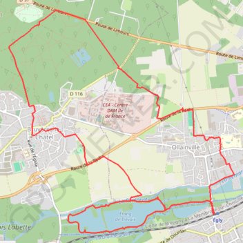 Trace GPS Egly - circuit de Bruyères le Chatel, itinéraire, parcours