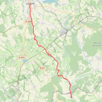 Trace GPS De Langres à Leffond, itinéraire, parcours