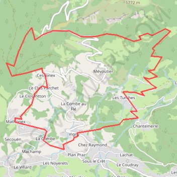 Trace GPS Vallée du Giffre, Samoëns, Les villages septimontains, itinéraire, parcours