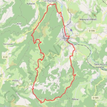 Trace GPS Gorges de l'Allier - CLa Tuile des Fées, itinéraire, parcours