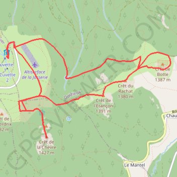 Trace GPS Boucle sur les hauteurs du Pilat, itinéraire, parcours