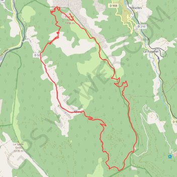 Trace GPS Puy de Rent en boucle par le ravin des Baquières, itinéraire, parcours