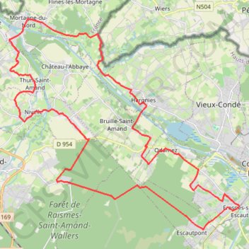 Trace GPS La Vallée de l'Escaut - Fresnes-sur-Escaut, itinéraire, parcours