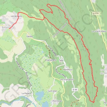 Trace GPS Mont de la Charvaz en traversée depuis Billième, itinéraire, parcours