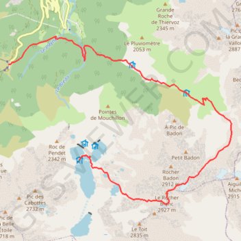 Trace GPS Le rocher Blanc, itinéraire, parcours
