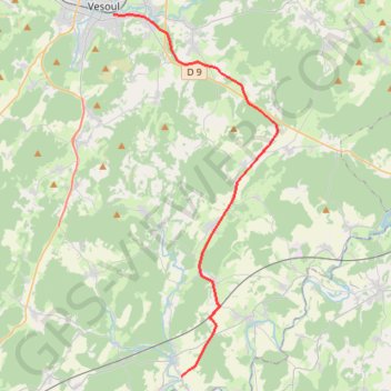 Trace GPS Guiseuil Vesoul, itinéraire, parcours