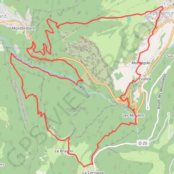 Trace GPS Tour des Gorges du Flumen - Septmoncel, itinéraire, parcours