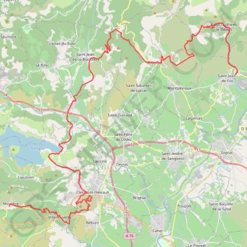 Trace GPS V2 - Pont du diable (parking) - Mourèze (les hauts de Mourèze), itinéraire, parcours