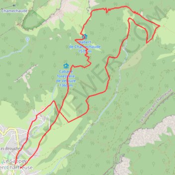 Trace GPS Le Habert de Chamechaude depuis le Sappey, itinéraire, parcours