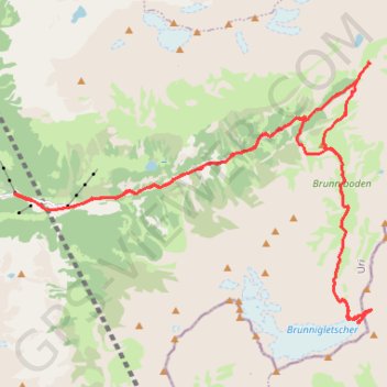 Trace GPS Bristen (Suisse), itinéraire, parcours