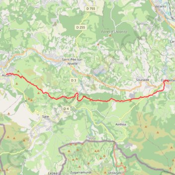 Trace GPS 2022-08-18 de 06h5259 a 11h4430 - Rando Espelette à Ascain - GT820, itinéraire, parcours