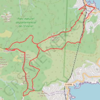 Trace GPS Crêtes des Grues de l'Estérel, itinéraire, parcours