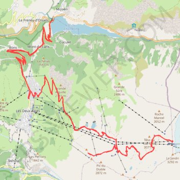 Trace GPS Balade en Oisans, itinéraire, parcours