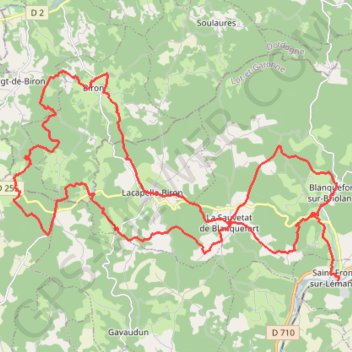 Trace GPS Saint-Front-sur-Lémance - Biron, itinéraire, parcours