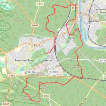 Trace GPS Fontainebleau Château, itinéraire, parcours