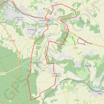 Trace GPS Autour de Crécy la chapelle, itinéraire, parcours