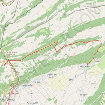 Trace GPS La Vue des Alpes - Dombresson, itinéraire, parcours