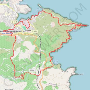 Trace GPS Port Vendres, itinéraire, parcours