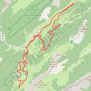 Trace GPS Ski de fond - Piste noire Plateau des Glières, itinéraire, parcours