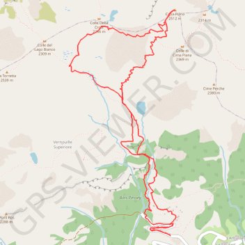 Trace GPS Cima Piana, itinéraire, parcours
