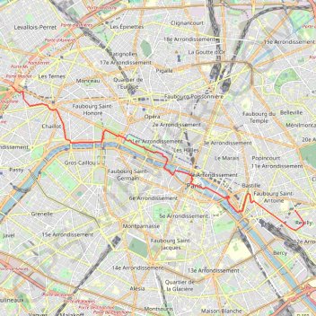 Trace GPS Reuilly-Porte Maillot, itinéraire, parcours