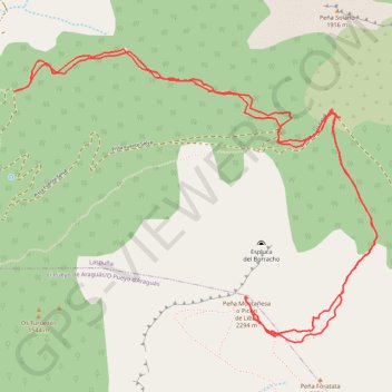 Trace GPS Peña Montañesa, itinéraire, parcours