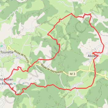 Trace GPS Saint Nizier de Fornas Aboën, itinéraire, parcours