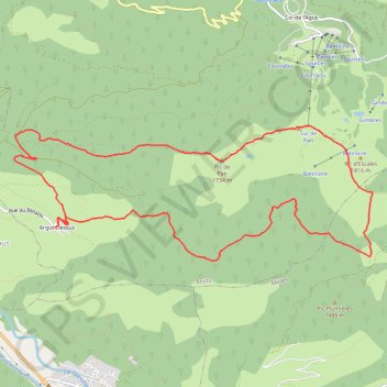Trace GPS Tuc de l'Étang - Crêtes du Mourtis, itinéraire, parcours
