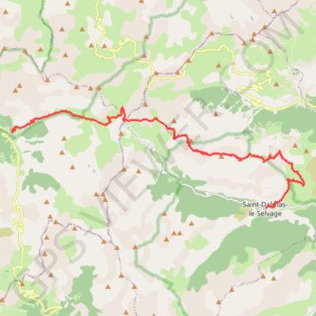 Trace GPS Route from Saint-Dalmas-le-Selvage to Bayasse, itinéraire, parcours