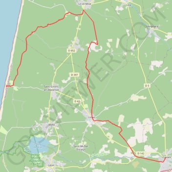 Trace GPS Castets to Saint-Girons Plage, itinéraire, parcours
