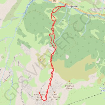 Trace GPS Cima delle Lose, itinéraire, parcours