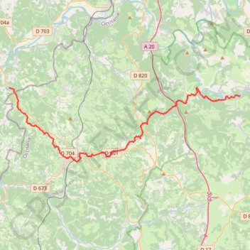 Trace GPS GR64 de Rocamadour à Saint Cirq Madelon, par Gourdon, itinéraire, parcours