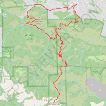 Trace GPS Black Mountain Loop (Rancho San Antonio Open Space Preserve), itinéraire, parcours