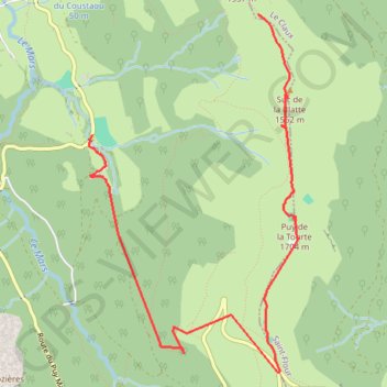 Trace GPS Puy de la tourte, itinéraire, parcours