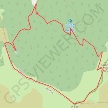 Trace GPS Pla de Montcamp depuis Norgeat, itinéraire, parcours
