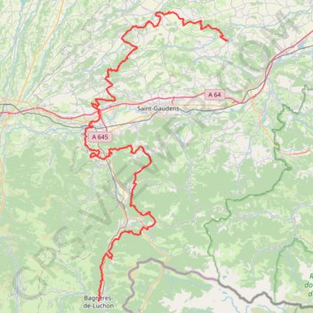 Trace GPS Aurignac - Bagnères-de-Luchon, itinéraire, parcours