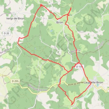 Trace GPS Biron Saint-Avit, itinéraire, parcours