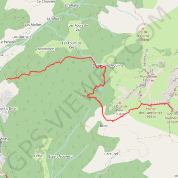 Trace GPS Roc de Tavaneuse, itinéraire, parcours