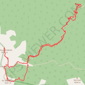 Trace GPS Pics de Roumendarès et d'Andurte, itinéraire, parcours