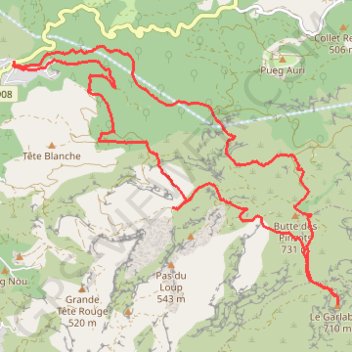 Trace GPS Garlaban par col Tubé, itinéraire, parcours