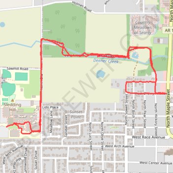Trace GPS Western Portion of Searcy Bike Trail and Searcy High School, itinéraire, parcours