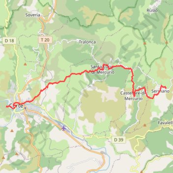 Trace GPS De Sermano à Corté, itinéraire, parcours