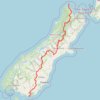Trace GPS Tour Te Waipounamu, itinéraire, parcours