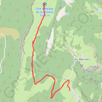 Trace GPS Crêtes de la moliere, itinéraire, parcours
