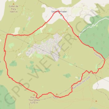 Trace GPS Circuit du Puy de Tourrettes, itinéraire, parcours