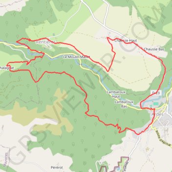 Trace GPS Vallée de Rentières depuis Ardes, itinéraire, parcours